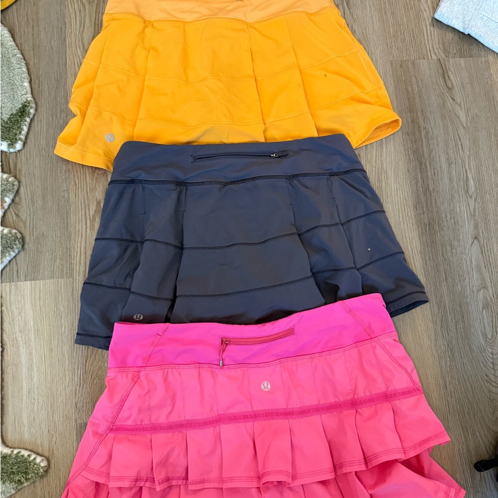 lululemon athletica Skater Skirts in Pink, Navy & Yellow